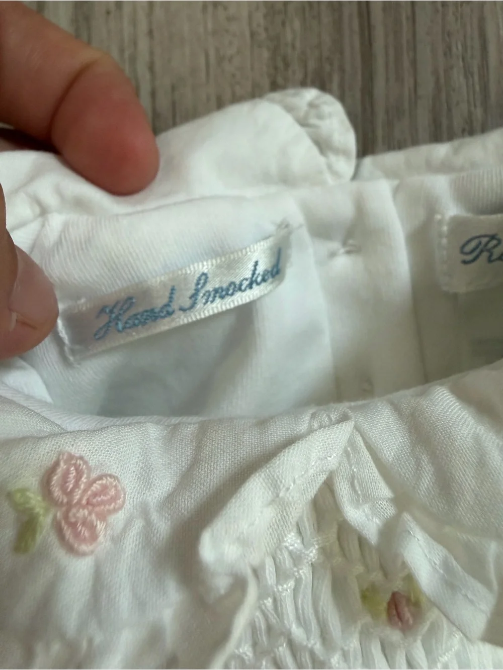 Ralph Lauren Cream Smocked Infant One-Piece jumper